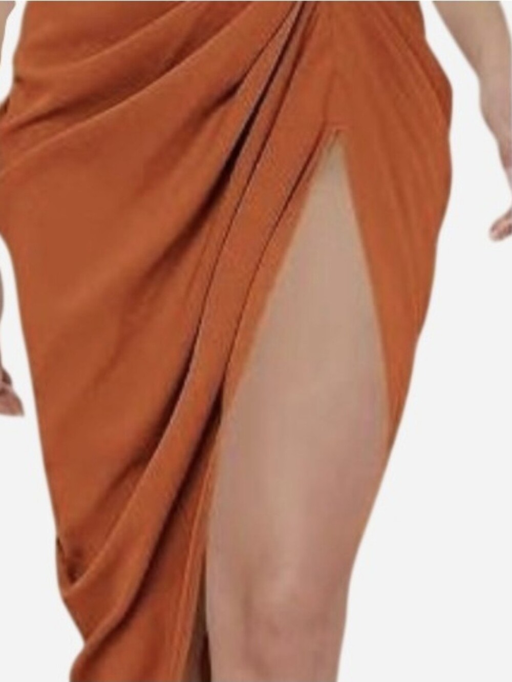 Chartreuse Draped High-Slit Maxi Skirt